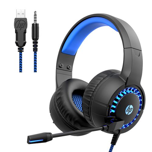 HP STEREO HEADSET/HEADPHONE WITH USB + LED + MIC BLACK 