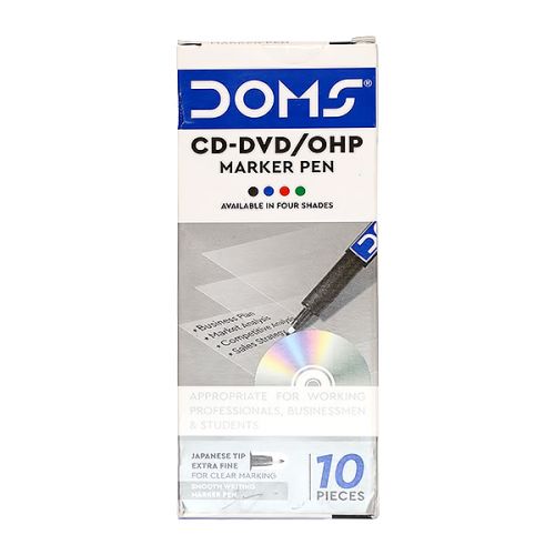 DOMS CD-DVD/OHP MARKER PENS BOX 10PCS BLUE 