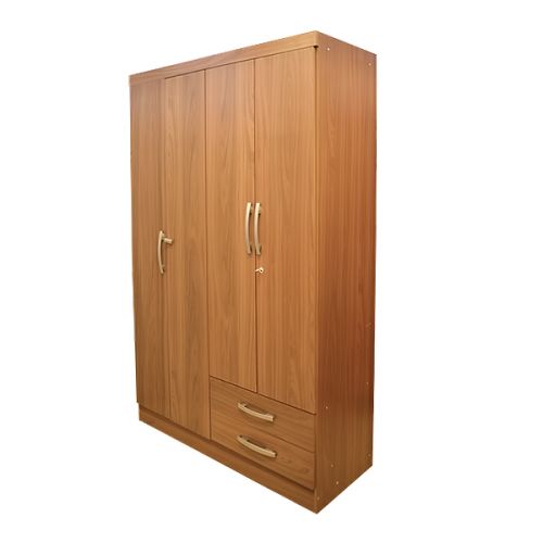 4-DOOR WOODEN WARDROBE 2 DRAWERS WHITE/CARVALLE