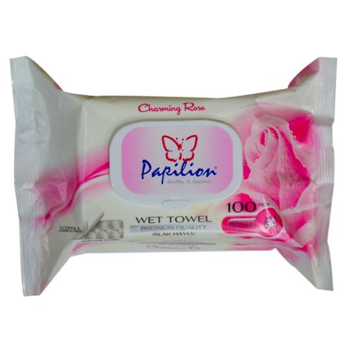 PAPILION WET WIPES WITH CAP CHARMING ROSE 100 PCS