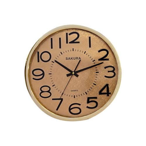 SAKURA WALL CLOCK ROUND GOLD