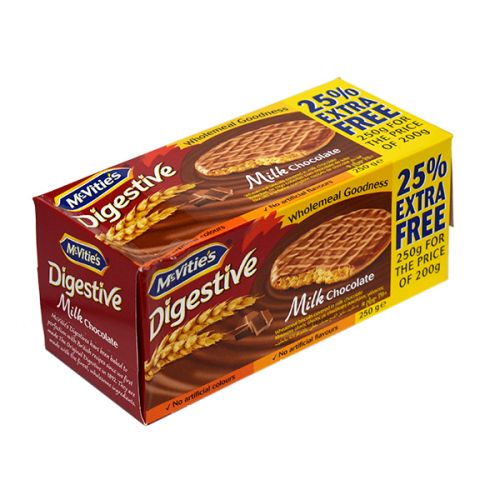 MCVITIES DIGESTIVE  MILK CHOCOLATE 250G  