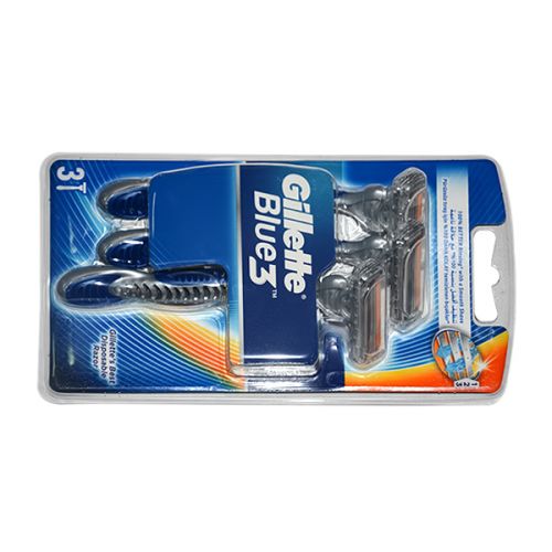 GILLETTE BLUE 3 SHAVING STICKS 3 BLADES (3 PCS)