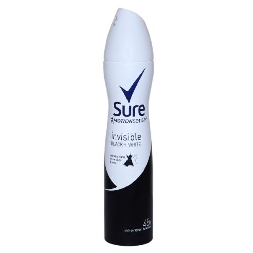 SURE WOMEN INVISIBLE BLACK + WHITE  250ML  