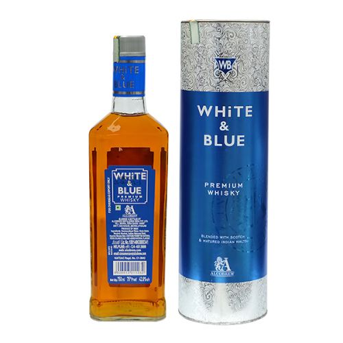 WHITE & BLUE PREMIUM WHISKY 42.8% 750ML