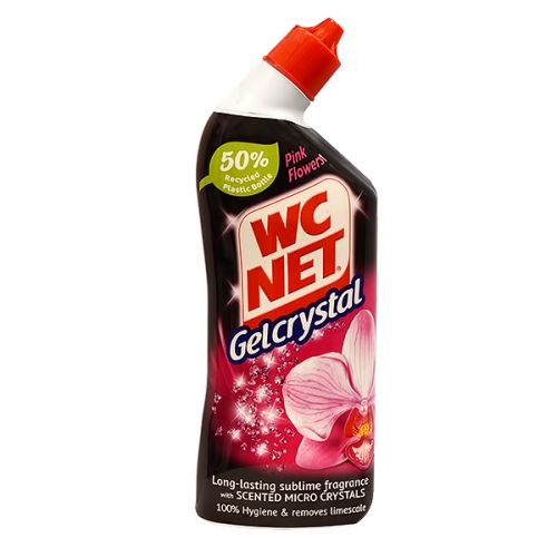 WC NET GEL CRYSTAL TOILET CLEANER NEW PINK FLOWERS