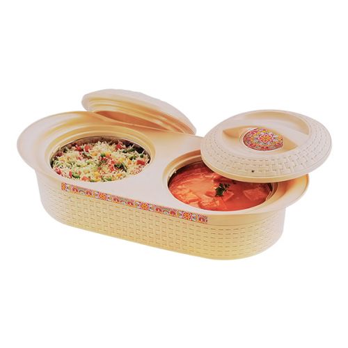 CELLO HOTPOT INSULATED WICKER TWIN (1000ML+1000ML)