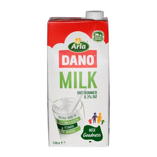 DANO MILK UHT SKIMMED 0.3% FAT 1L 