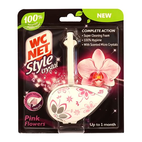 WC NET CRYSTAL RIM BLOCK PINK FLOWERS  