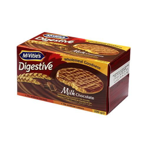 MCVITIES DIGESTIVE MILK CHOCOLATE BISCUIT 200G 