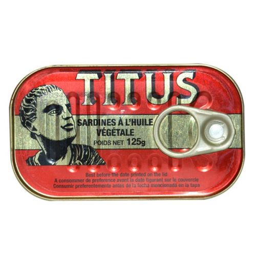 TITUS SARDINES IN VEGETABLE OIL 125G