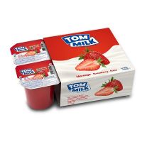 Tom Milk  Strawberry Flavoured 125g 4pcs X 125g