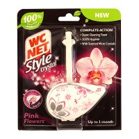 Wc Net Crystal Rim Block Pink Flowers