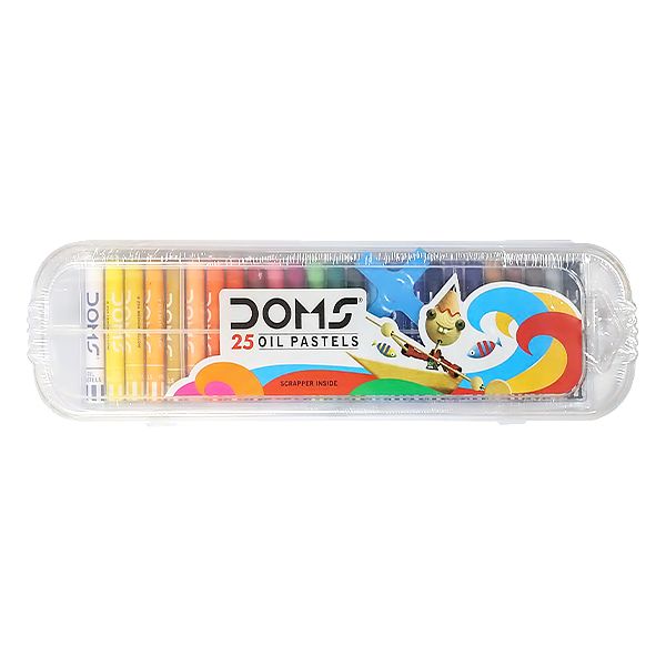 DOMS OIL PASTELS PLASTIC BOX 25 SHADES 