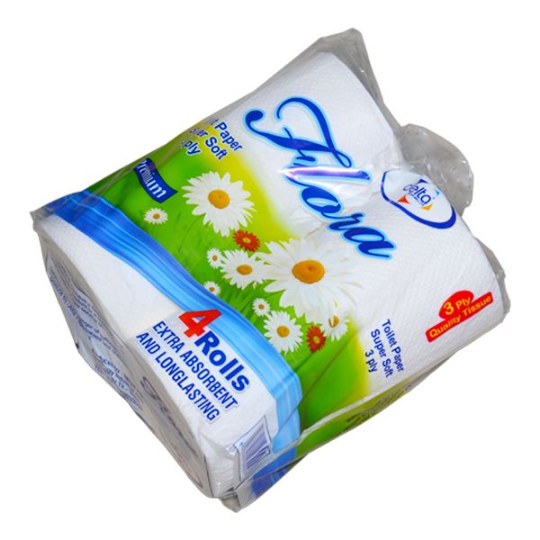 FLORAL TISSUE 3 PLY 4 ROLLS