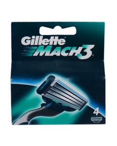 GILLETTE MACH 3 TURBO 4 CARTRIDGES ( 3 BLADES )