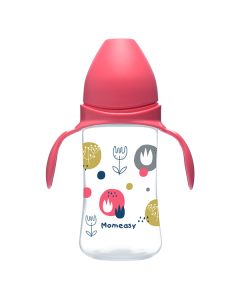 MOMEASY WIDE NECK FEEDING BOTTLE 8OZ WITH HANDLE