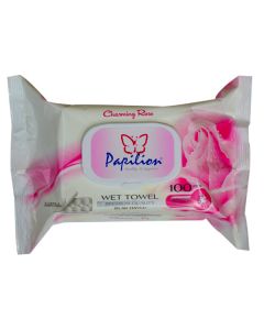 PAPILION WET WIPES WITH CAP CHARMING ROSE 100 PCS
