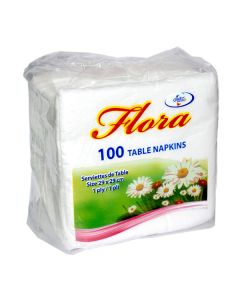 FLORA TABLE NAPKIN ASSORTED COLOURS 1 X 100