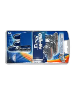 GILLETTE BLUE 3 SHAVING STICKS 3 BLADES (3 PCS)