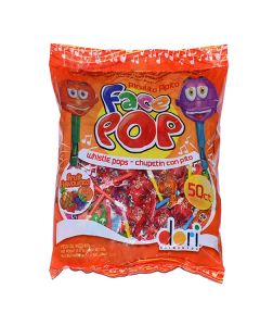 FACEPOP  BUBBLE GUM WHISTLE POP 450G   