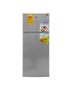 AKAI DOUBLE DOOR REFRIGERATOR 208L SILVER RF100A-210