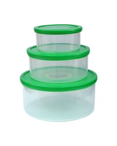 3PCS. CRYSTAL ROUND STORAGE CONTAINER SET PLASTIC