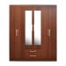 6-DOOR WARDROBE DOUBLE MIRRORS 2 DRAWERS WOODEN 
