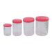 PET JAR SET 4PCS WITH PLASTIC LID IRIS MIXED COLORS L5384-4PL