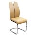 DINING CHAIR WITH TUBE SLED BASE CHROME LEG LATTE 