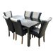 6-SEATER DINING SET TEMPERED GLASS TOP PARSON (1+6)