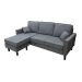 REVERSIBLE L-SHAPE SOFA BROWN/GREY/LIGHT BROWN